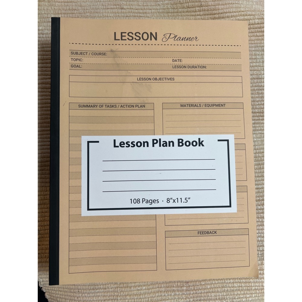Lesson Plan Book Teacher Planner 108 Pages 8x11.5 Softcover Academic‎ Organizer